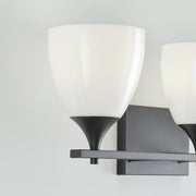 Visual Comfort DJV1023 Toffino 3-lt 26" Vanity Light - Midnight Black/Milk Glass