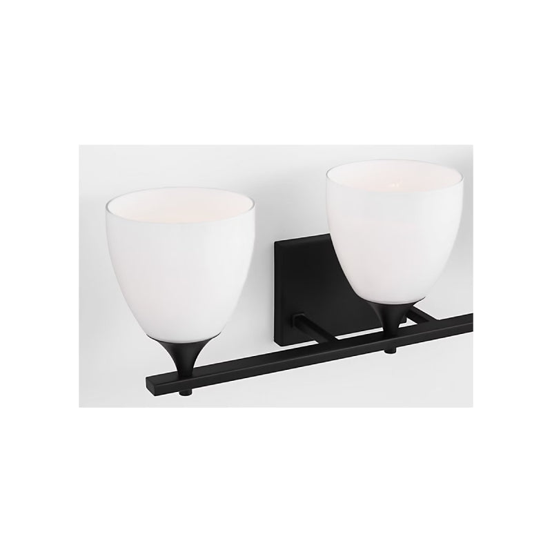 Visual Comfort DJV1023 Toffino 3-lt 26" Vanity Light - Midnight Black/Milk Glass