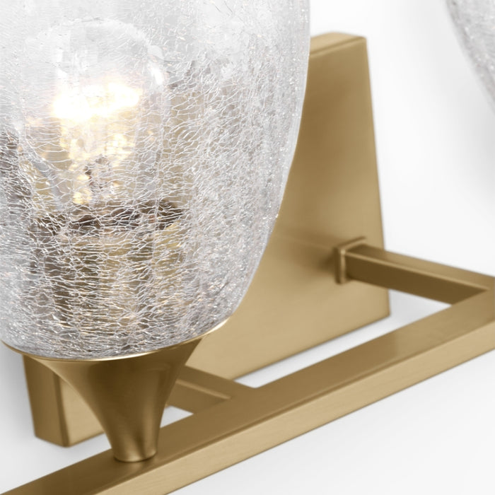 Visual Comfort DJV1024 Toffino 4-lt 36" Vanity Light - Satin Brass Clear Crackle Glass