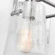 Visual Comfort DJV1034 Crofton 4-lt 33" Vanity Light - Brushed Steel Clear Crackle Glass