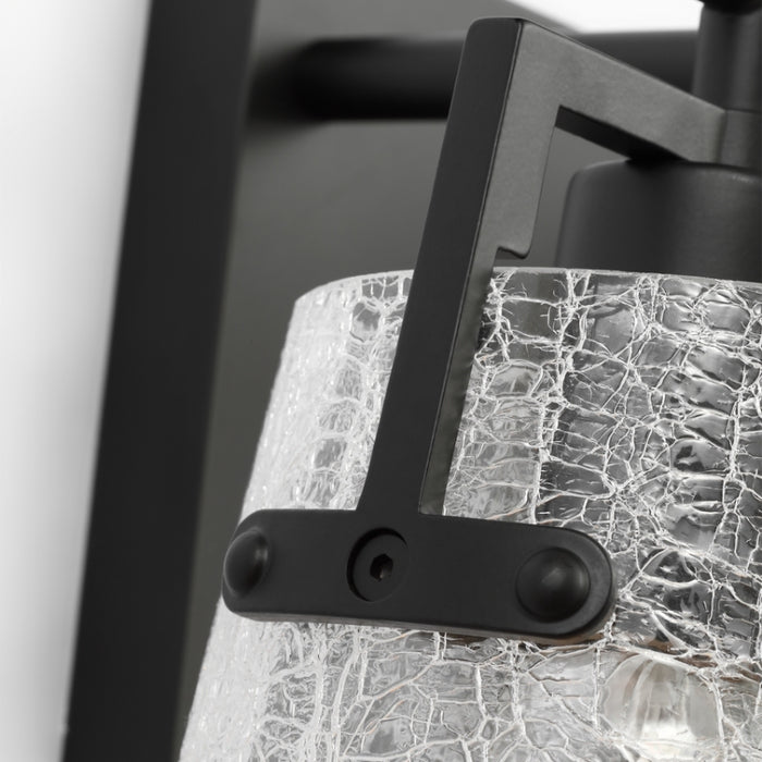 Visual Comfort DJV1034 Crofton 4-lt 33" Vanity Light - Midnight Black Clear Crackle Glass