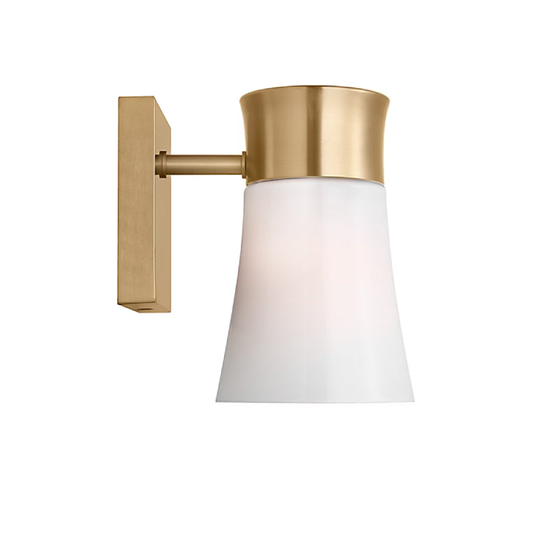 Visual Comfort DJV1081 Roy 1-lt 7" Tall Small Bath Vanity Light - Satin Brass