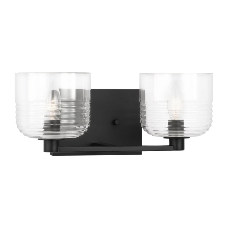 Visual Comfort DJV1112 Lochdale 2-lt 15" Medium Vanity Light - Midnight Black