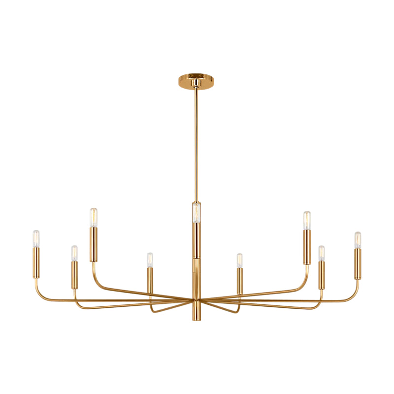 Visual Comfort EC1319 Brianna 9-lt 48" Chandelier - Burnished Brass