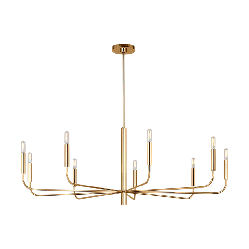 Visual Comfort EC1319 Brianna 9-lt 48" Chandelier - Burnished Brass