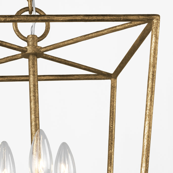 Visual Comfort EC1353 Viota 3-lt 12" Small Lantern Pendant - Casted Gild