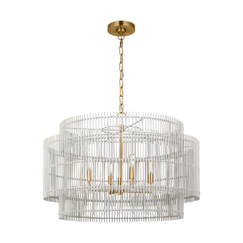 Visual Comfort EP1404 Elio 4-lt 30" Chandelier - Burnished Brass