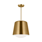 Visual Comfort KSP1141 Draper 1-lt 12" Small Pendant - Burnished Brass