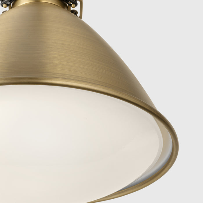 Visual Comfort LP1111 Hayward 1-lt 13" Medium Pendant - Time Worn Brass