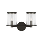 Visual Comfort LV1082 Reynolds 2-lt 15" Medium Vanity Light - Aged Iron