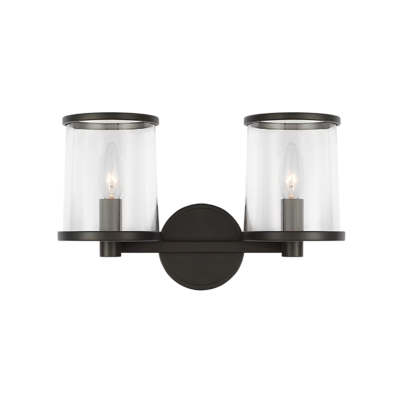 Visual Comfort LV1082 Reynolds 2-lt 15" Medium Vanity Light - Aged Iron