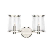 Visual Comfort LV1082 Reynolds 2-lt 15" Medium Vanity Light - Polished Nickel