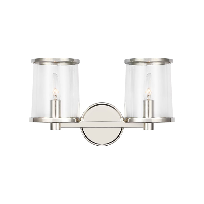 Visual Comfort LV1082 Reynolds 2-lt 15" Medium Vanity Light - Polished Nickel