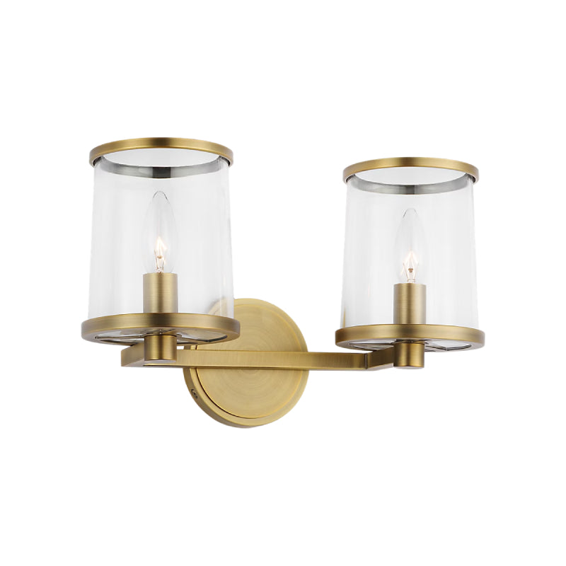 Visual Comfort LV1082 Reynolds 2-lt 15" Medium Vanity Light - Time Worn Brass