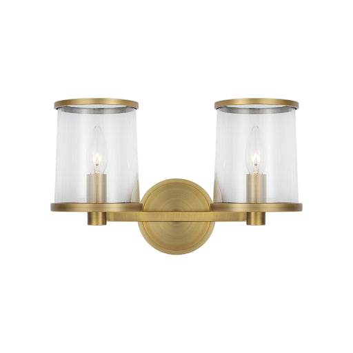 Visual Comfort LV1082 Reynolds 2-lt 15" Medium Vanity Light - Time Worn Brass