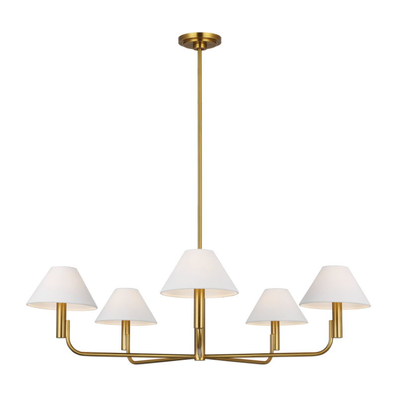 Visual Comfort SLC1005 Colfax 5-lt 41" LED Large Chandelier - Burnished Brass