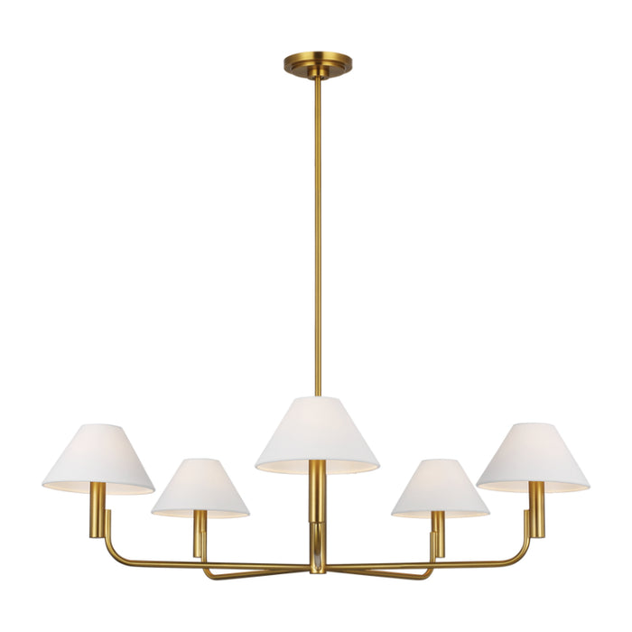 Visual Comfort SLC1005 Colfax 5-lt 41" LED Large Chandelier - Burnished Brass