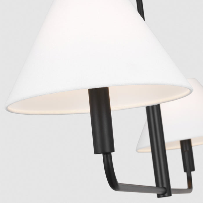 Visual Comfort SLC1022 Colfax 2-lt 55" LED Medium Linear Chandelier - Aged Iron