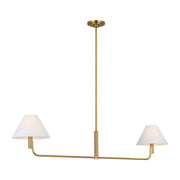Visual Comfort SLC1022 Colfax 2-lt 55" LED Medium Linear Chandelier - Burnished Brass