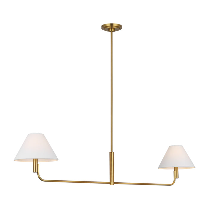 Visual Comfort SLC1022 Colfax 2-lt 55" LED Medium Linear Chandelier - Burnished Brass