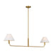 Visual Comfort SLC1022 Colfax 2-lt 55" LED Medium Linear Chandelier - Burnished Brass