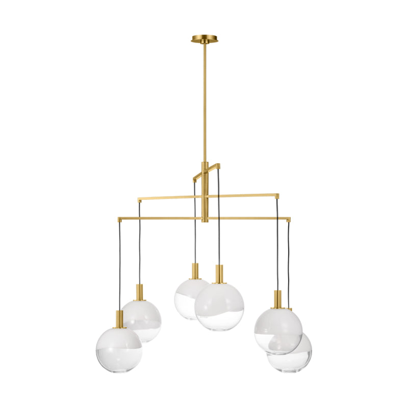 Visual Comfort SLC1036 Torian 6-lt 40" LED Extra Large Chandelier - Burnished Brass