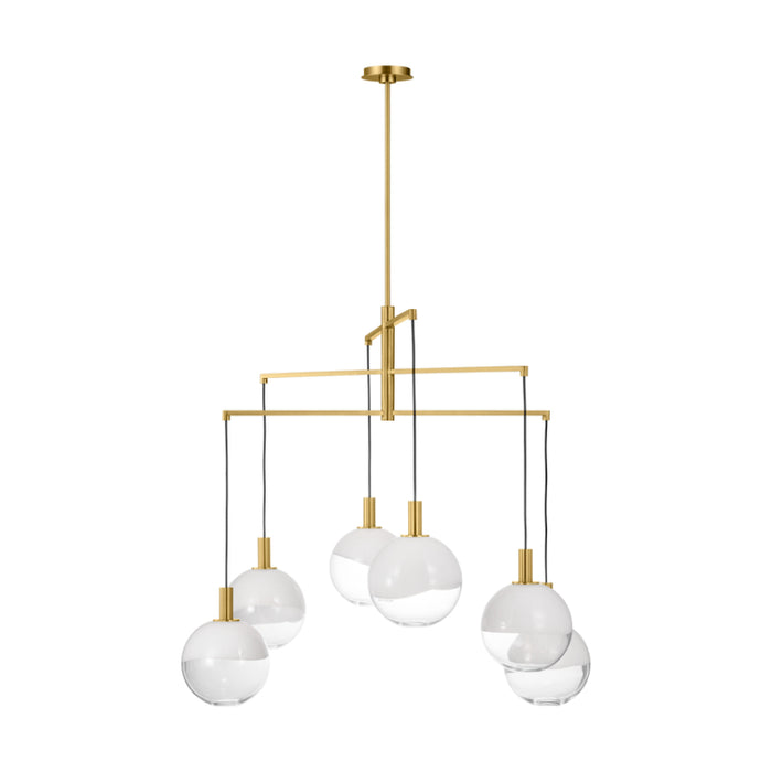 Visual Comfort SLC1036 Torian 6-lt 40" LED Extra Large Chandelier - Burnished Brass