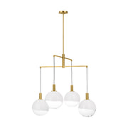Visual Comfort SLC1044 Torian 4-lt 33" LED Large Chandelier - Burnished Brass
