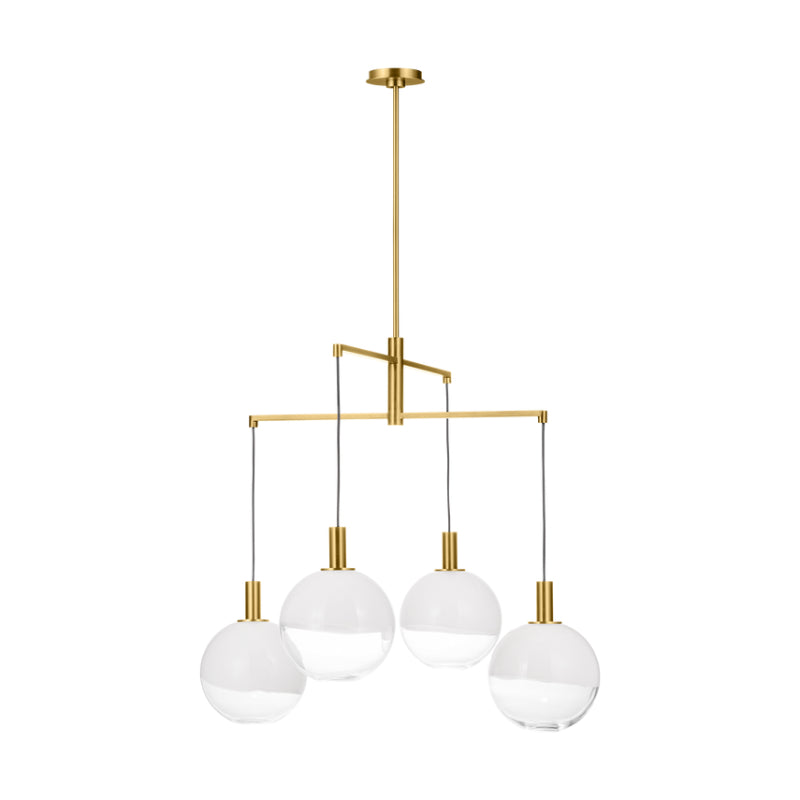 Visual Comfort SLC1044 Torian 4-lt 33" LED Large Chandelier - Burnished Brass