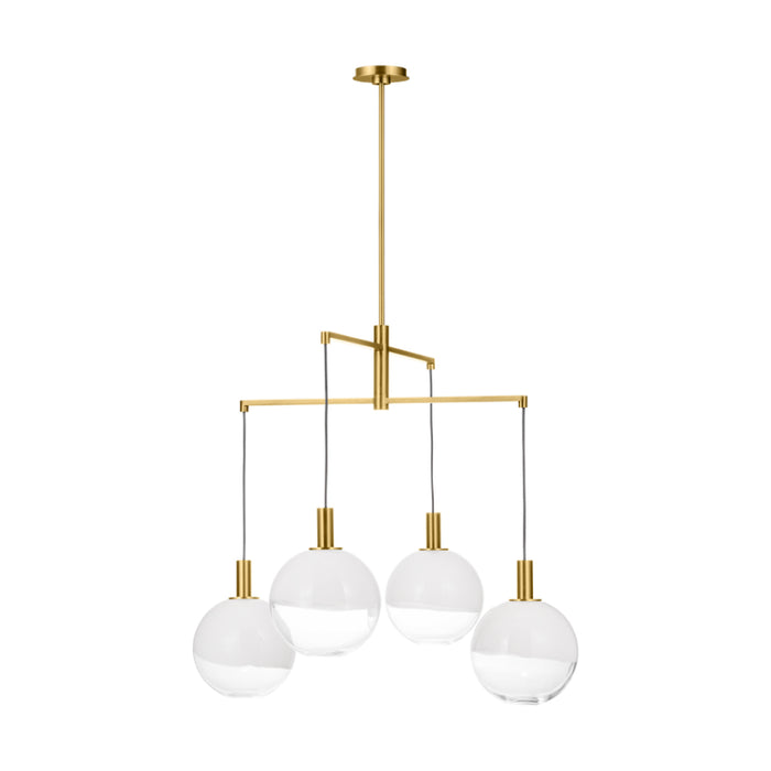 Visual Comfort SLC1044 Torian 4-lt 33" LED Large Chandelier - Burnished Brass