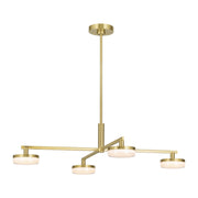 Visual Comfort SLC1074 Khan 4-lt 45" LED Extra Large Chandelier - Burnished Brass