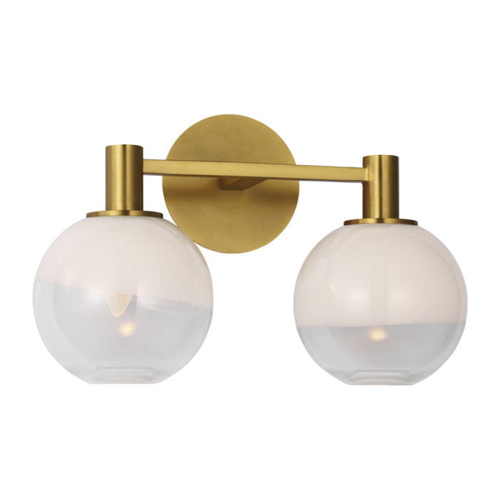 Visual Comfort SLV1002 Torian 2-lt 15" LED Vanity Light - Burnished Brass