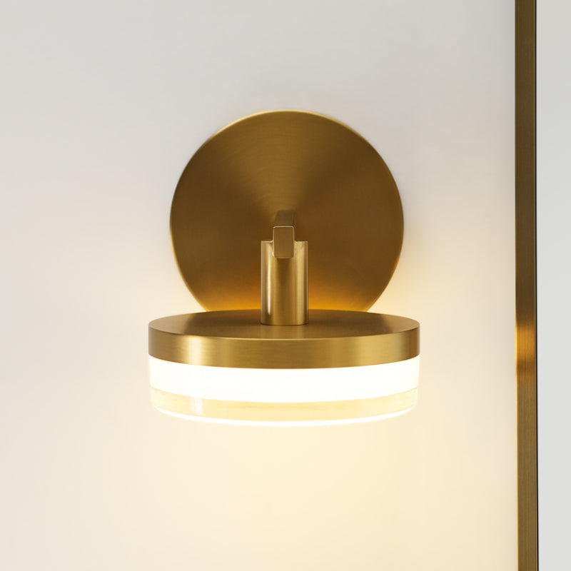 Visual Comfort SLV1011 Khan 1-lt 5" Tall LED Small Wall Sconce - Burnished Brass