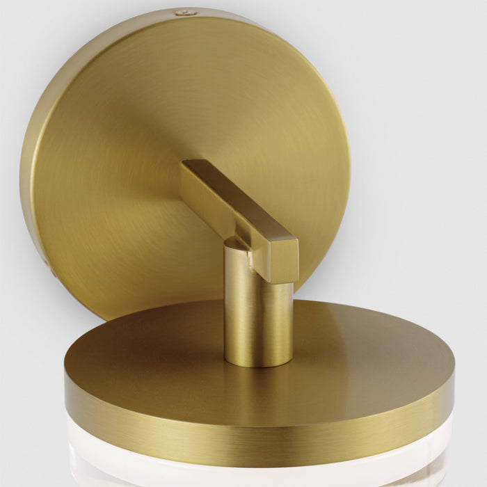Visual Comfort SLV1011 Khan 1-lt 5" Tall LED Small Wall Sconce - Burnished Brass