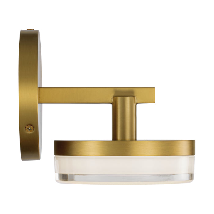 Visual Comfort SLV1011 Khan 1-lt 5" Tall LED Small Wall Sconce - Burnished Brass