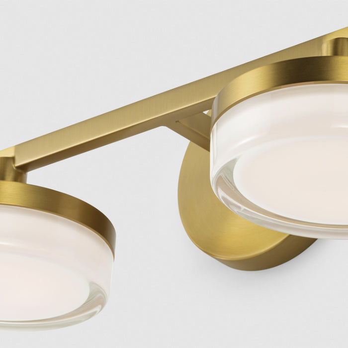 Visual Comfort SLV1012 Khan 2-lt 14" LED Wall Sconce - Burnished Brass