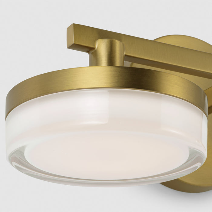Visual Comfort SLV1012 Khan 2-lt 14" LED Wall Sconce - Burnished Brass