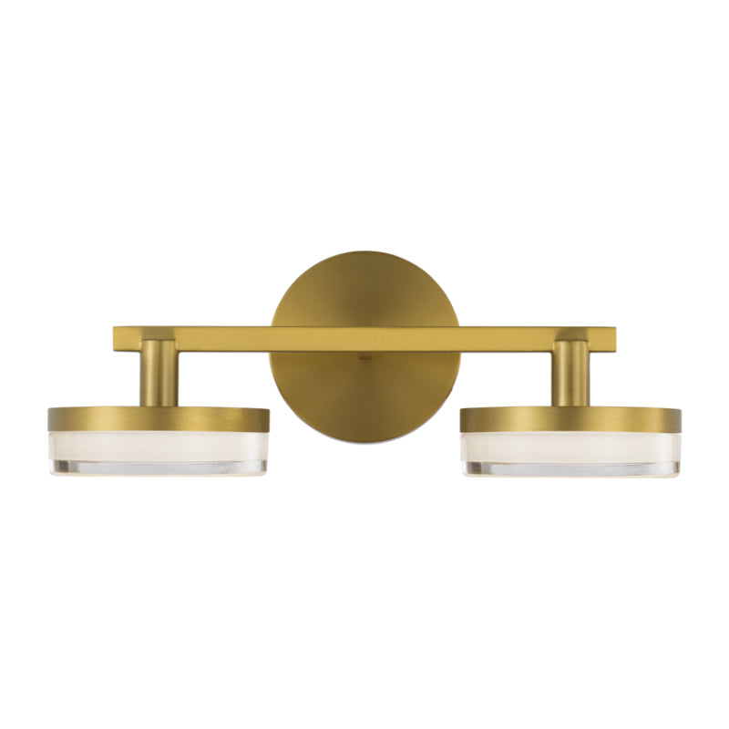 Visual Comfort SLV1012 Khan 2-lt 14" LED Wall Sconce - Burnished Brass