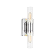 Visual Comfort 4465002 Keaton 2-lt 16" Bath Sconce - Chrome/Clear Crakle