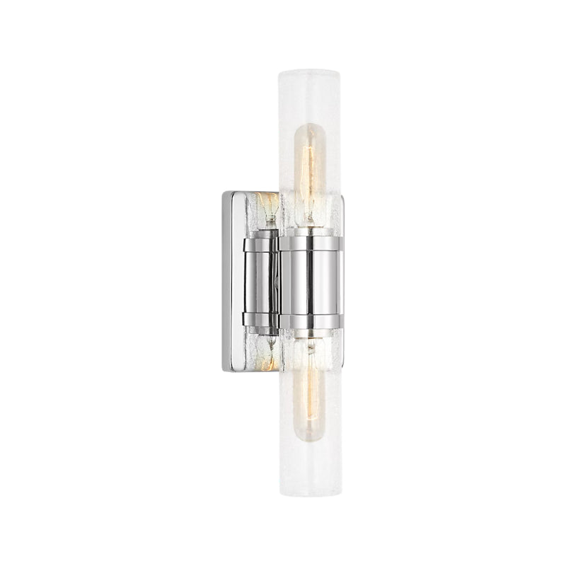 Visual Comfort 4465002 Keaton 2-lt 16" Bath Sconce - Chrome/Clear Crakle