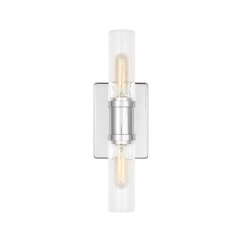 Visual Comfort 4465002 Keaton 2-lt 16" Bath Sconce - Chrome/Clear Crakle