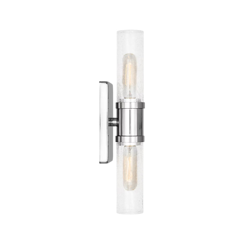 Visual Comfort 4465002 Keaton 2-lt 16" Bath Sconce - Chrome/Clear Crakle
