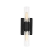 Visual Comfort 4465002 Keaton 2-lt 16" Bath Sconce - Midnight Black/Midnight Black
