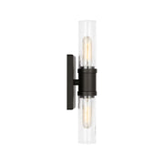 Visual Comfort 4465002 Keaton 2-lt 16" Bath Sconce - Midnight Black/Midnight Black
