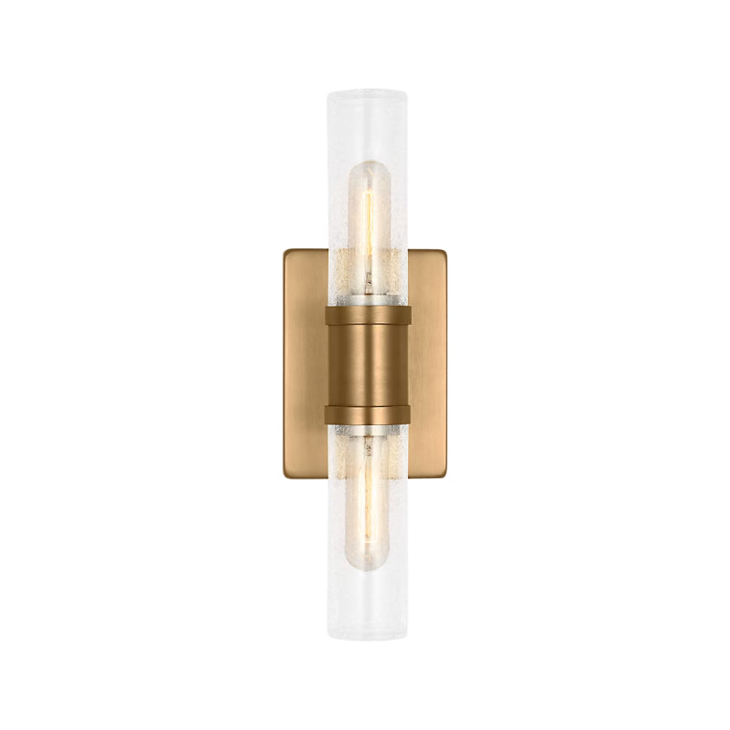 Visual Comfort 4465002 Keaton 2-lt 16" Bath Sconce - Satin Brass/Clear Crakle