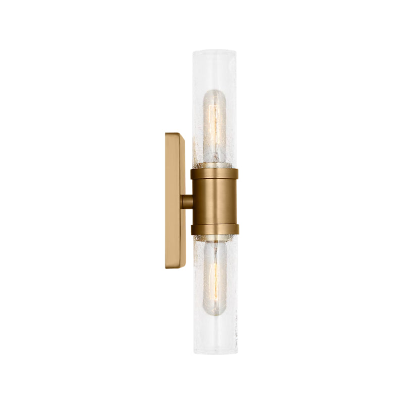 Visual Comfort 4465002 Keaton 2-lt 16" Bath Sconce - Satin Brass/Clear Crakle