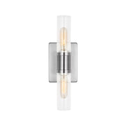 Visual Comfort 4465002 Keaton 2-lt 16" Bath Sconce - Brushed Nickel/Brushed Nickel