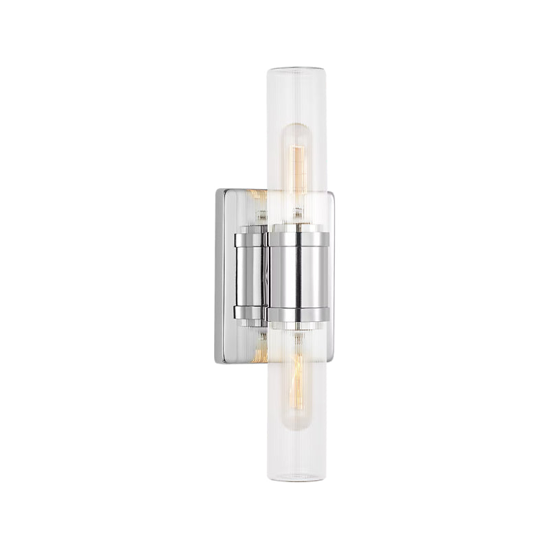 Visual Comfort 4465002 Keaton 2-lt 16" Bath Sconce - Chrome/Clear Fluted