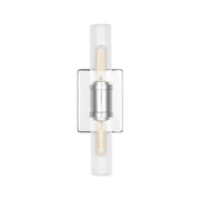 Visual Comfort 4465002 Keaton 2-lt 16" Bath Sconce - Chrome/Clear Fluted