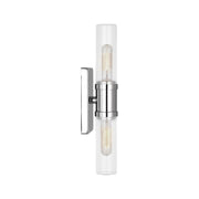 Visual Comfort 4465002 Keaton 2-lt 16" Bath Sconce - Chrome/Clear Fluted